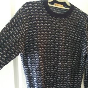 BOBBY CHAN NAVY AND GREEN GOLF SWEATER